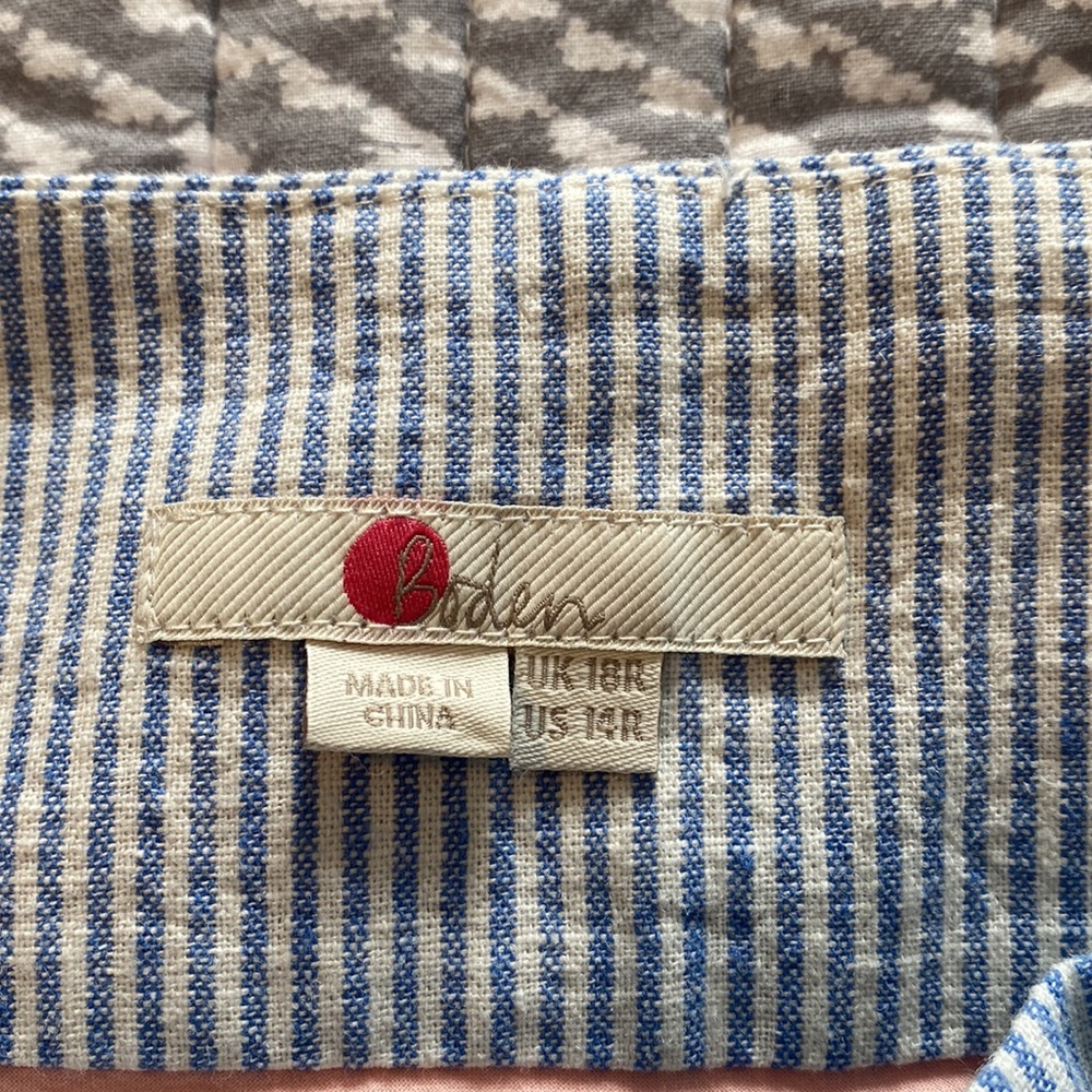 Boden Blue & White Striped Seeersucker Skirt 14 - Picture 7 of 11